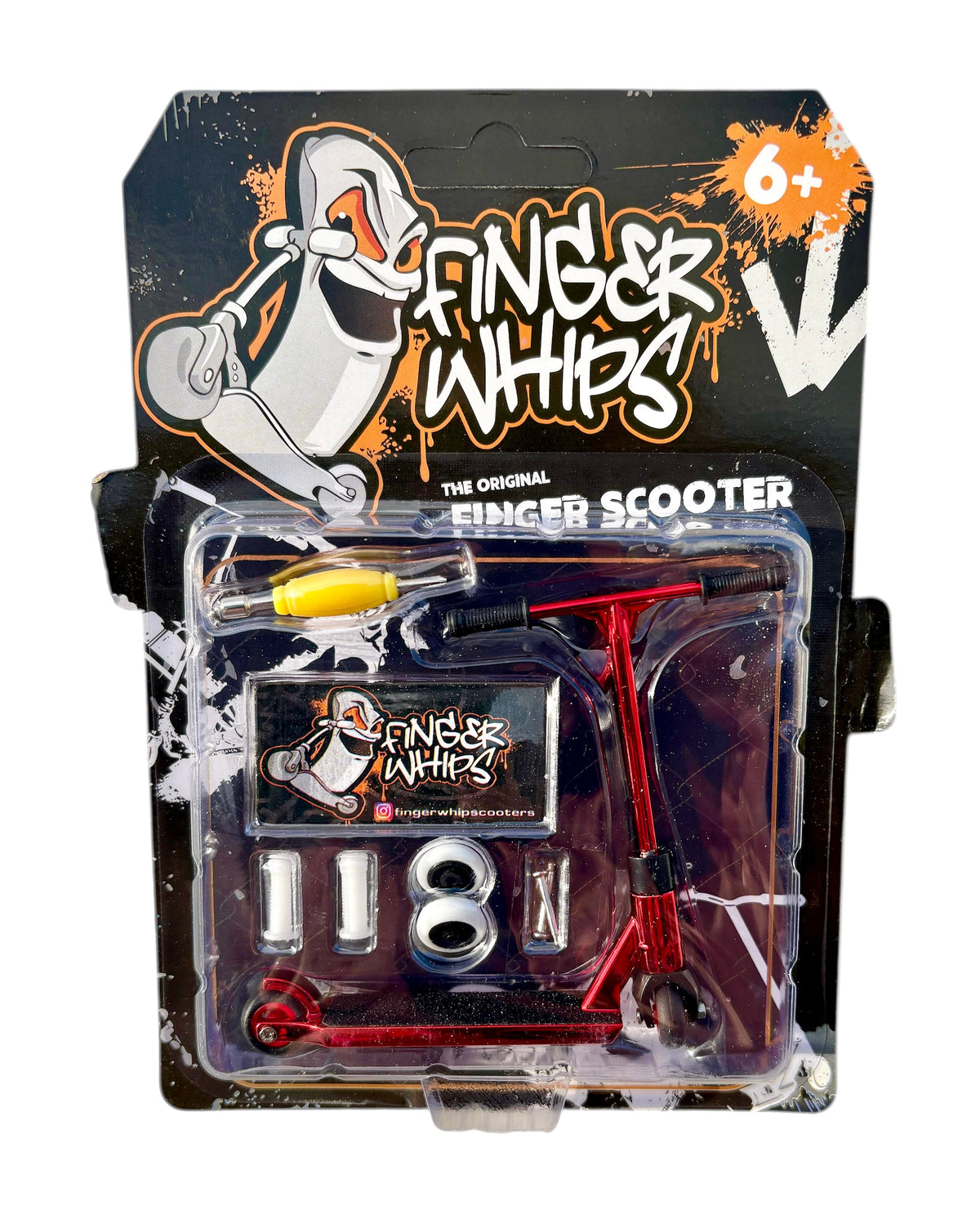Finger Whip Red Chrome Finger Scooter